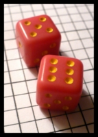 Dice : Dice - 6D - Pink with Yellow Pips - Ebay July 2010